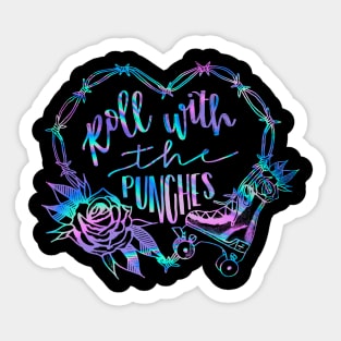 Roller Derby Roll With The Punches Sticker